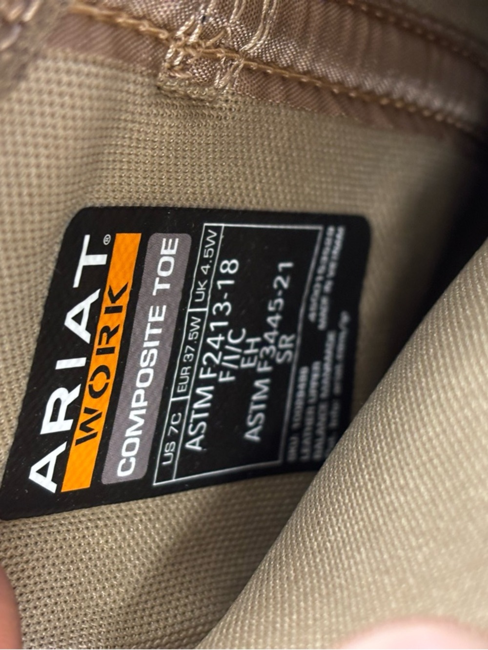 Ariat Work Composite Toe Boots in Tan and Black - Picture 4 of 4